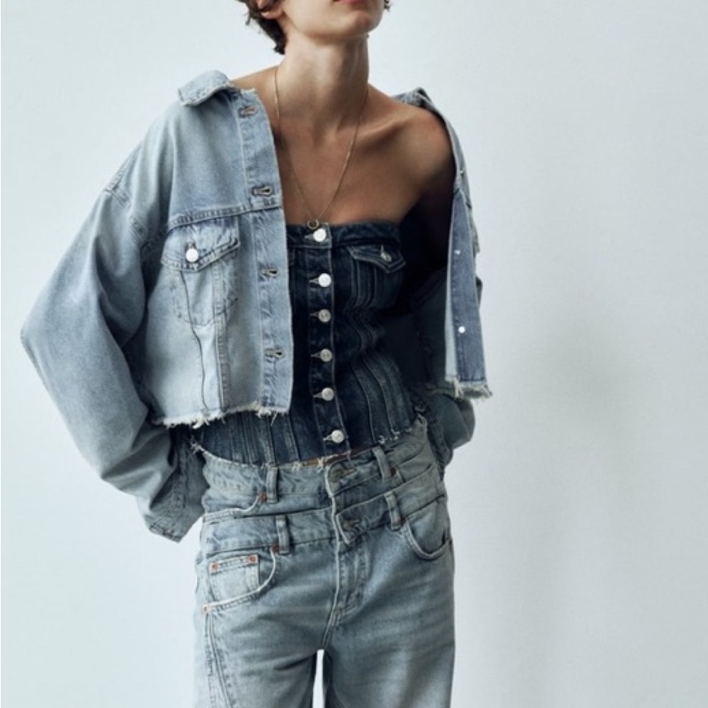 Zara double waistband jeans